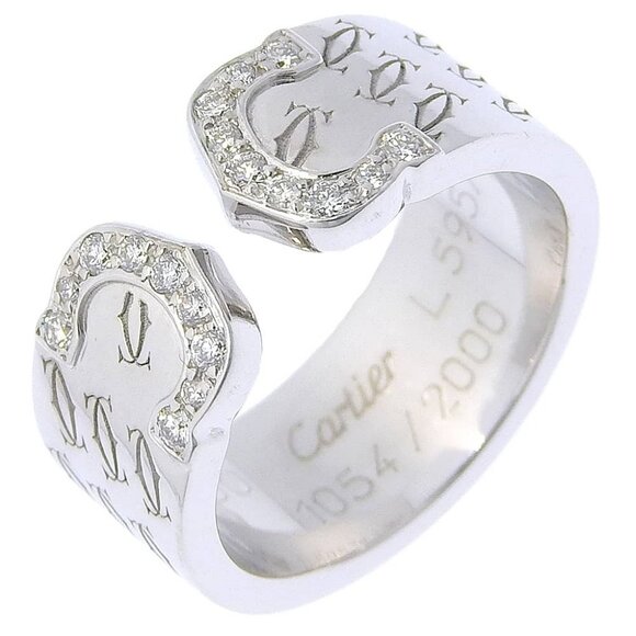 CARTIER C2 Ring 2000 Christmas Limited K18 white gold/diamond #5.4(US Size... - Picture 1 of 7